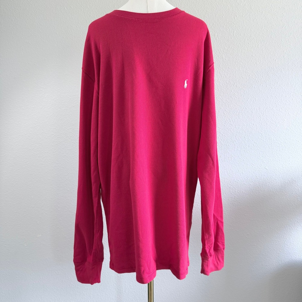 Polo Ralph Lauren Mens Red Waffle Knit Thermal Sleep Shirt 1XT Tall